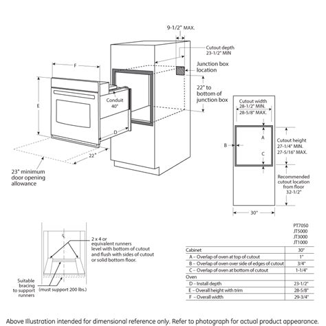 ge wall oven dimensions